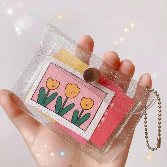 Glitter/Clear Card Holder w/ Photocard Fold