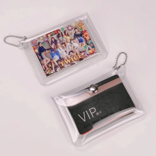 Glitter/Clear Card Holder w/ Photocard Fold