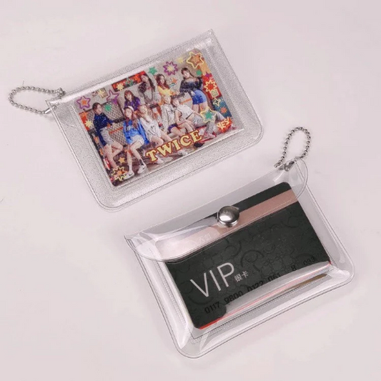 Glitter/Clear Card Holder w/ Photocard Fold